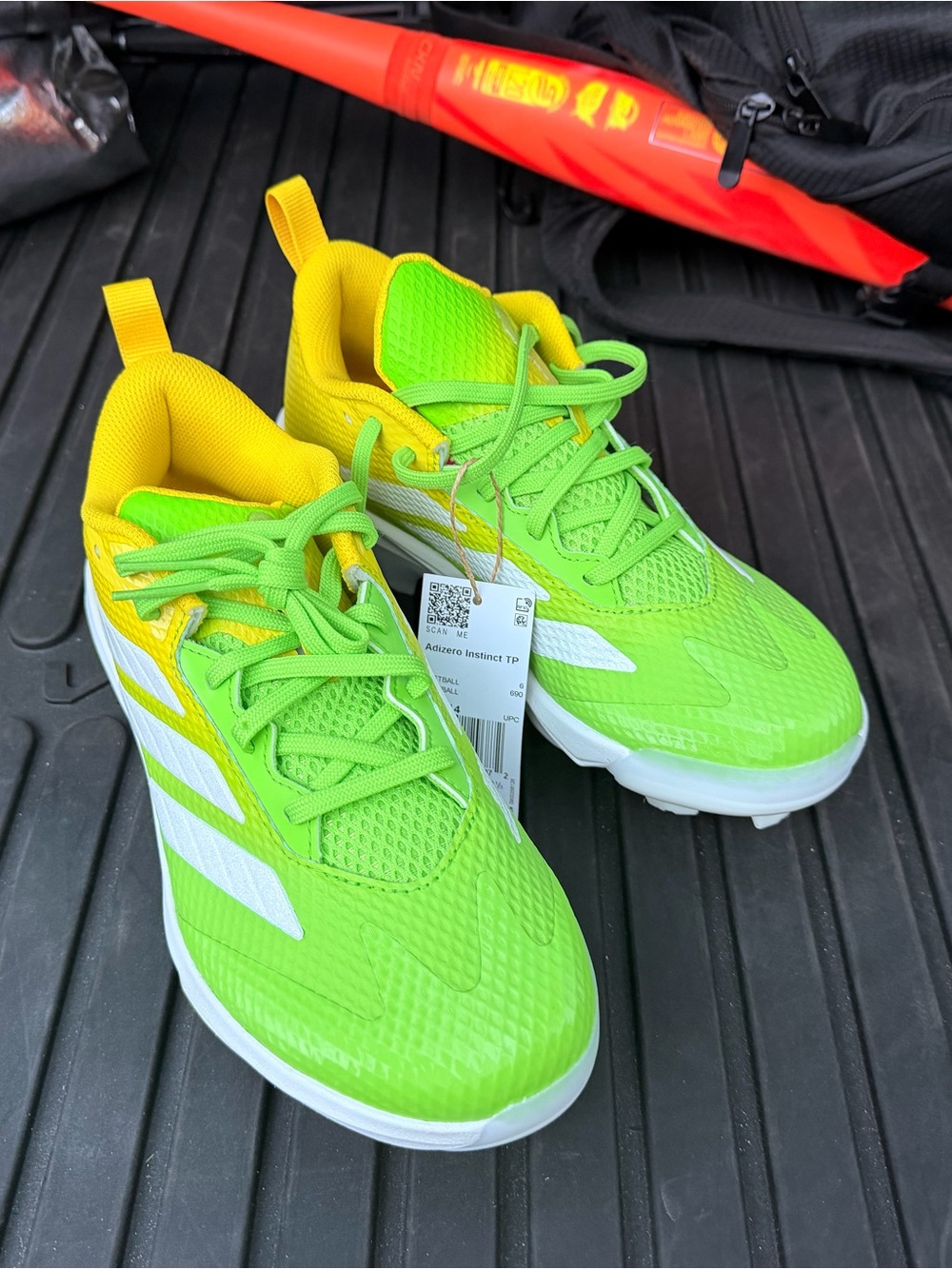 Adidas Neon Green and Yellow Women's Softball cleats